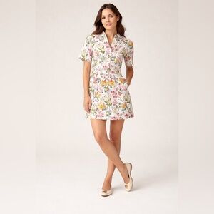 Coco Shop Multi Floral Shirt Mini Dress Size Medium
